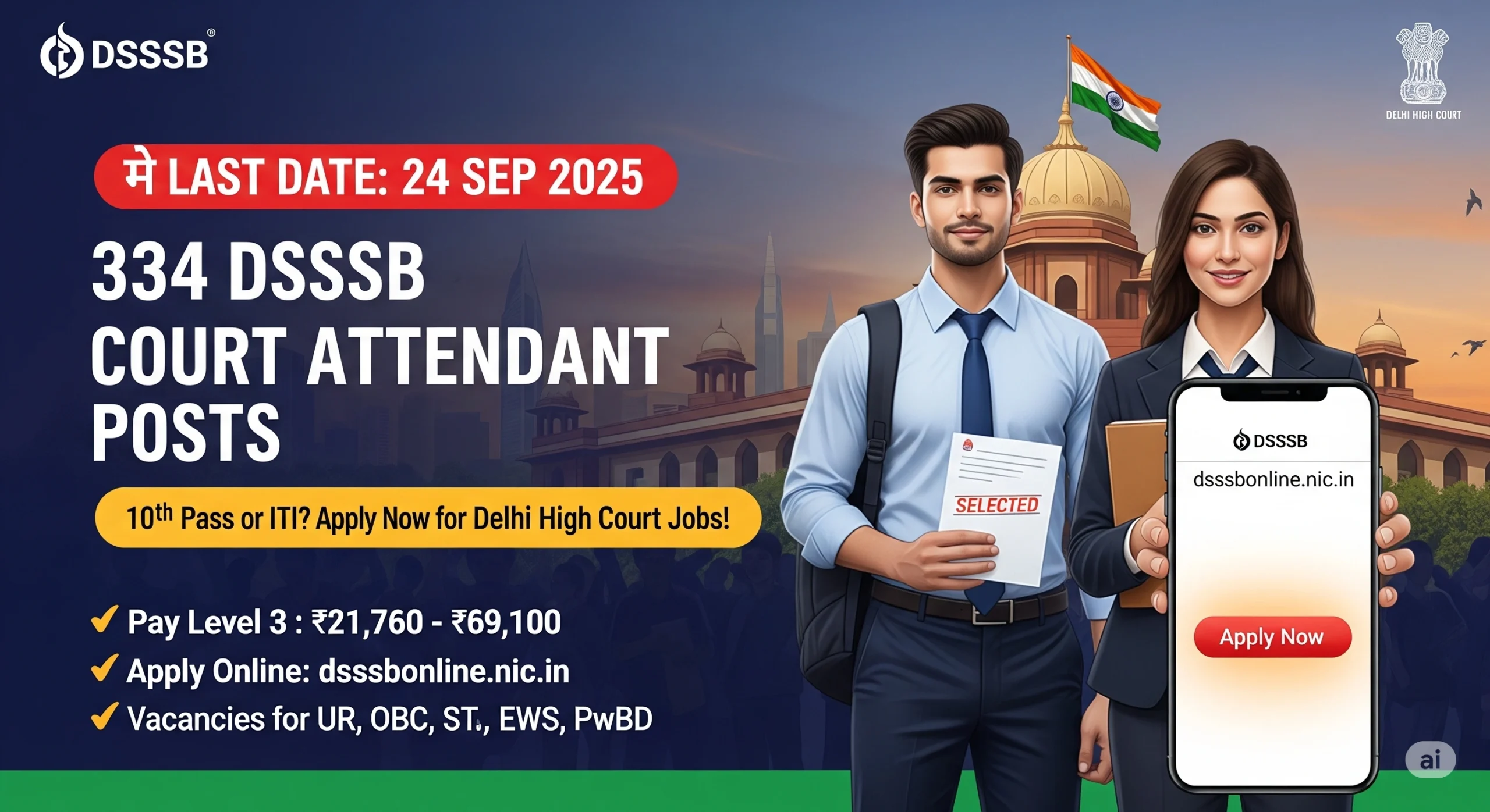 DSSSB Court Attendant Recruitment 2025
