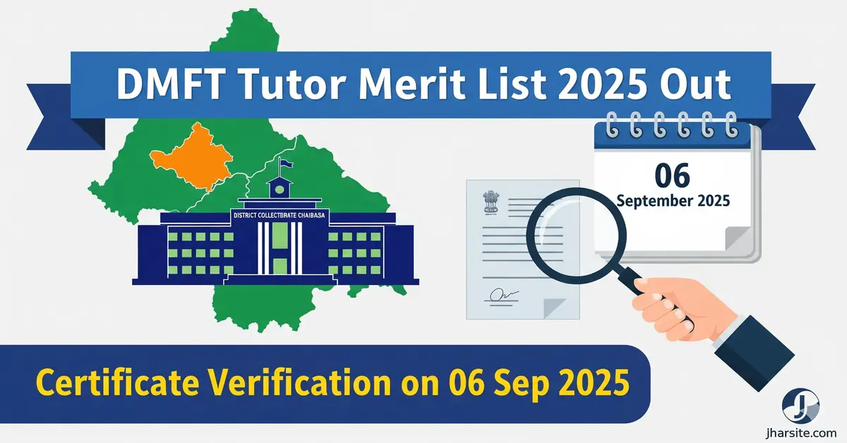 DMFT West Singhbhum Tutor Merit List 2025