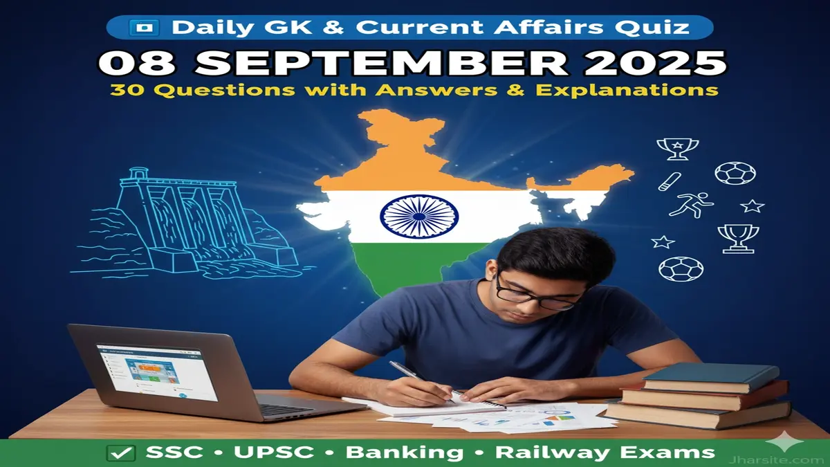 Daily GK & Current Affairs Quiz 08 September 2025