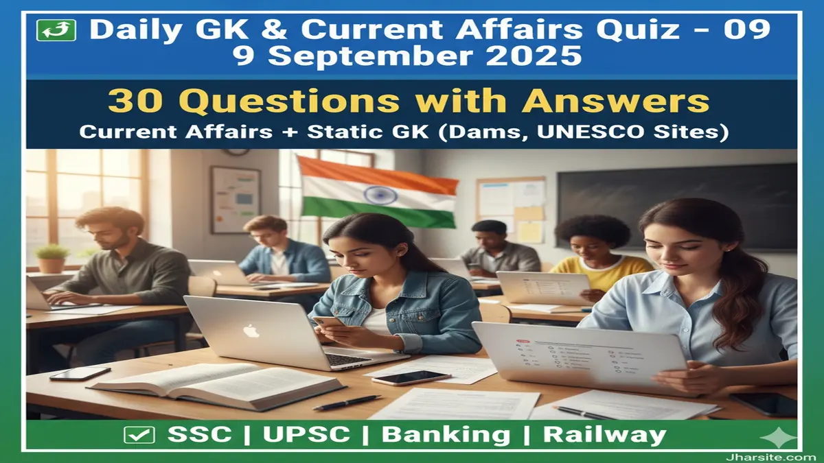 Daily GK and Current Affairs Quiz 09 September 2025
