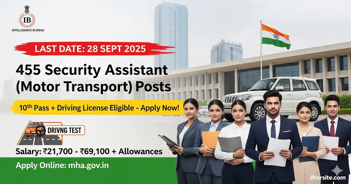 IB Security Assistant (Motor Transport) Recruitment 2025