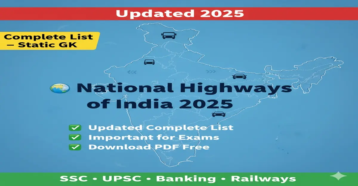 Important National Highways of India 2025