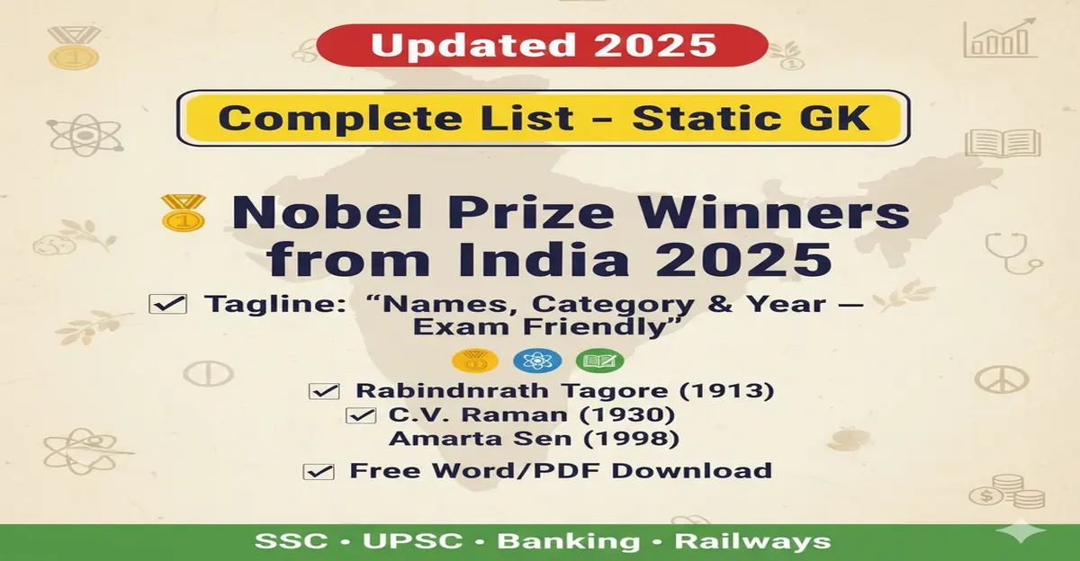 Nobel Prize Winners from India 2025