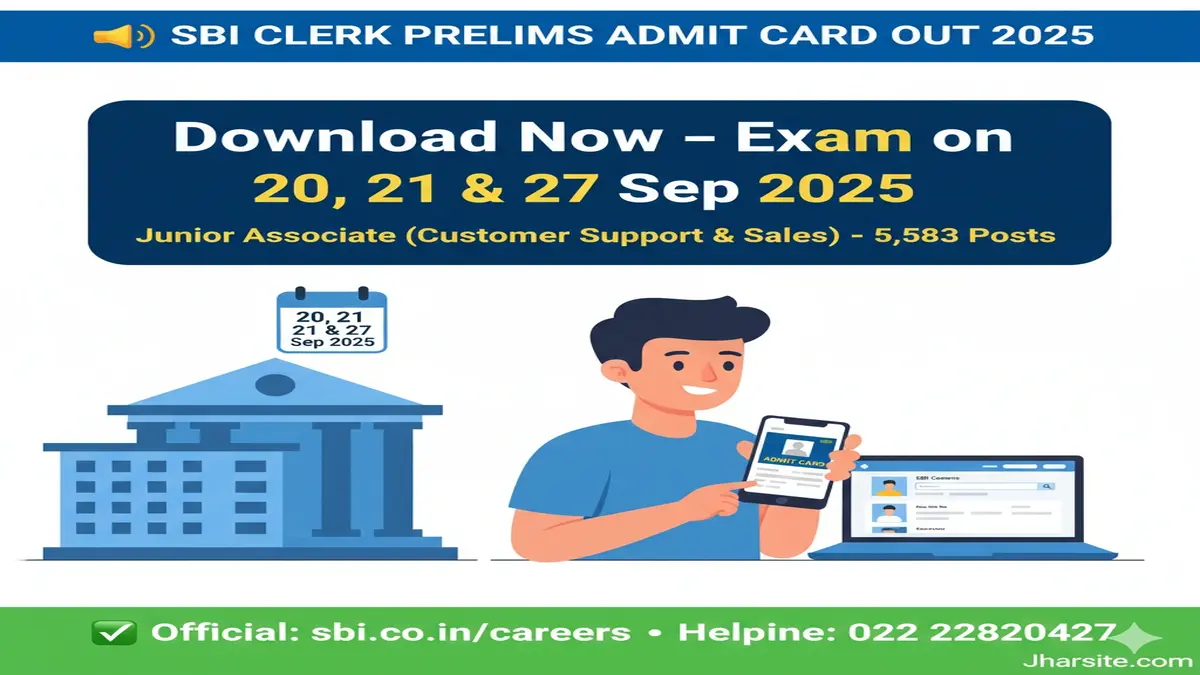SBI Clerk Prelims Admit Card 2025