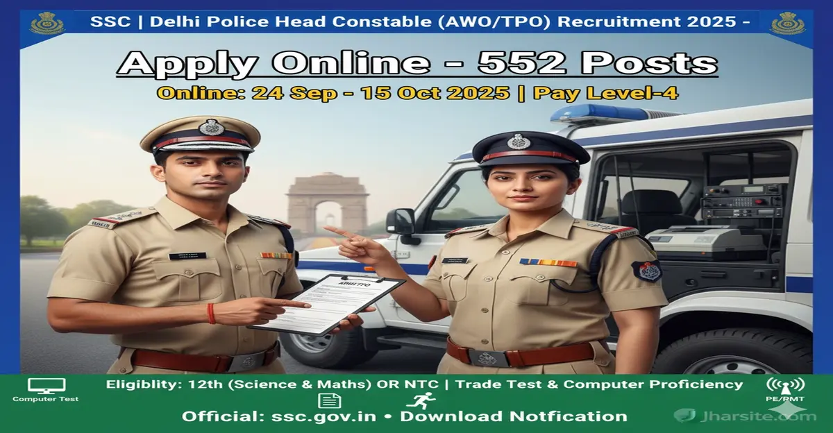 SSC Delhi Police Head Constable AWO TPO Recruitment 2025
