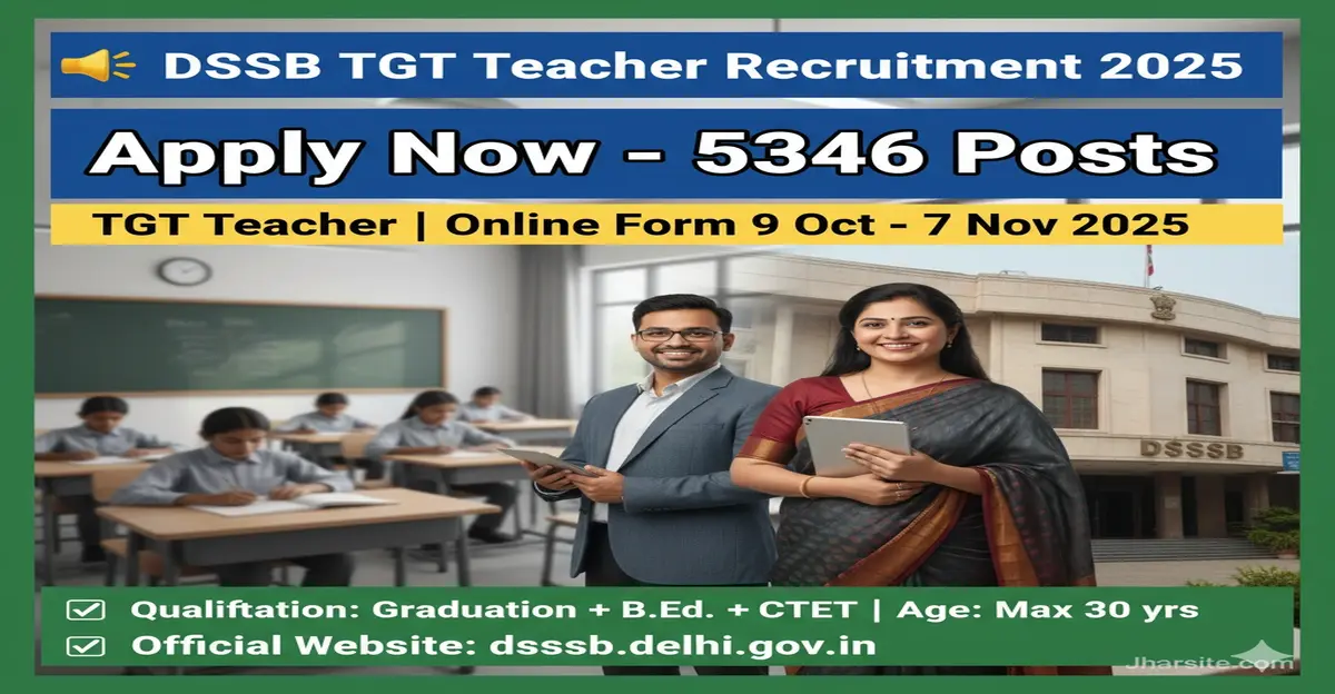 DSSSB TGT Teacher Recruitment 2025