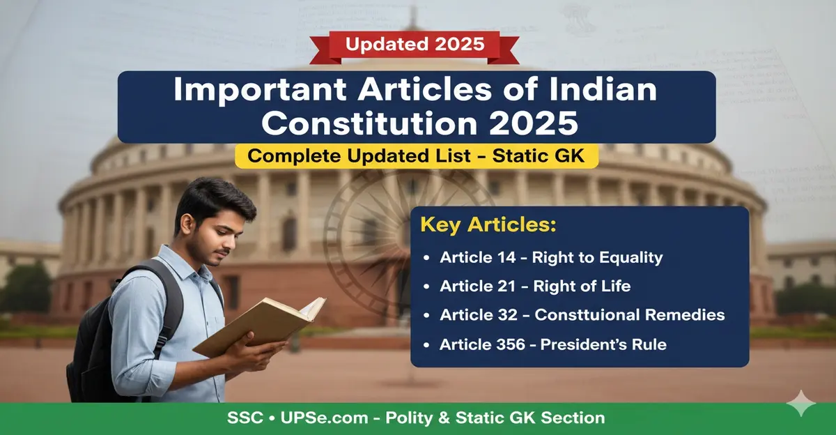 Important Articles of Indian Constitution 2025