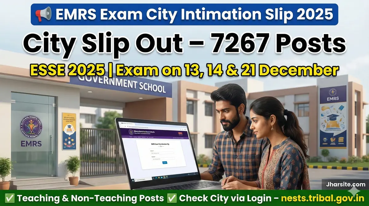EMRS Exam City Intimation Slip 2025