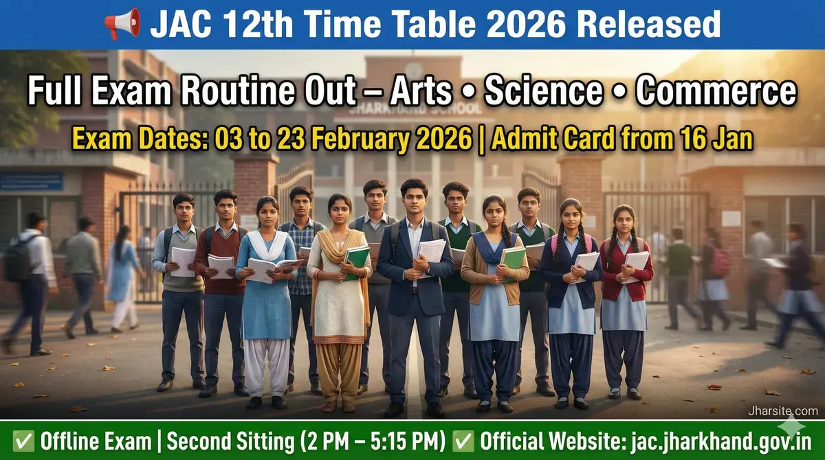 JAC 12th Time Table 2026