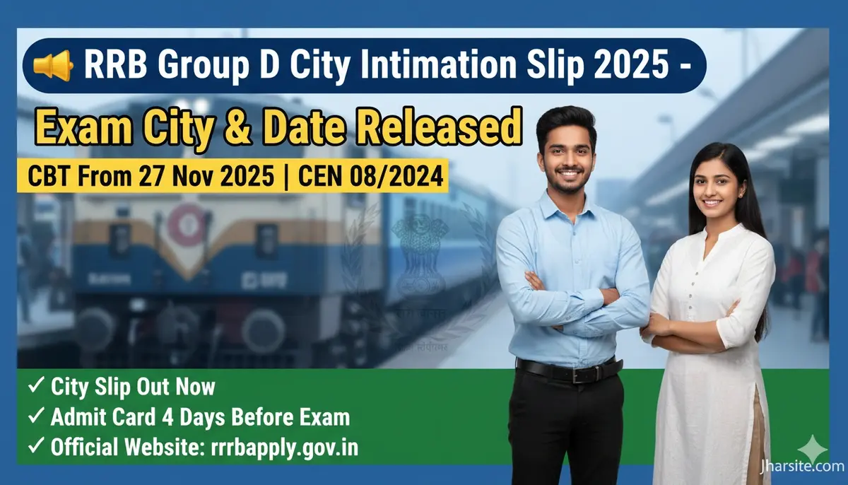 RRB Group D City Intimation Slip 2025