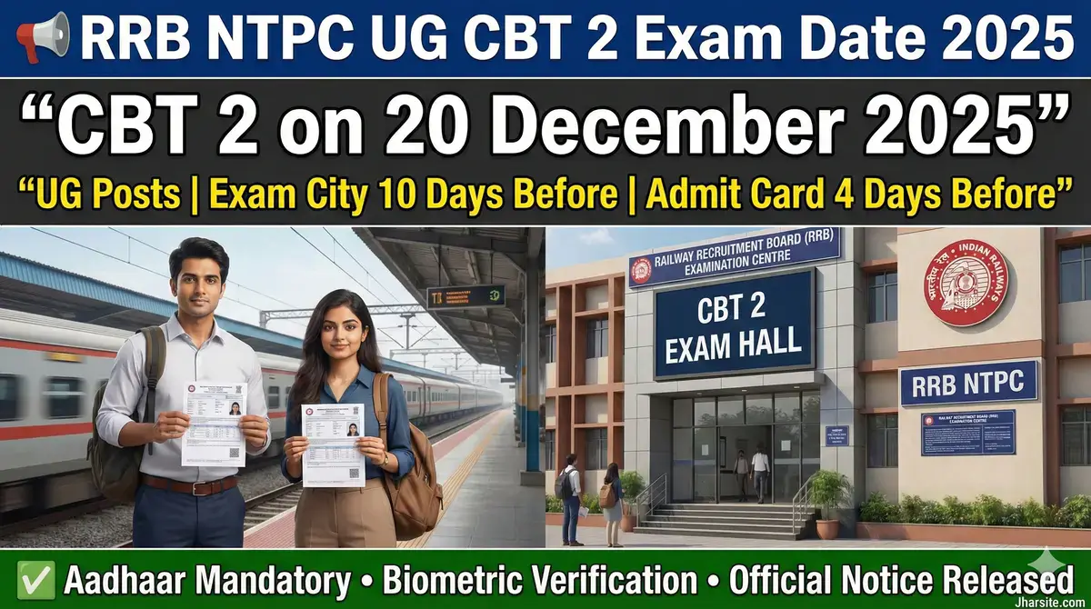RRB NTPC UG CBT 2 Exam Date 2025