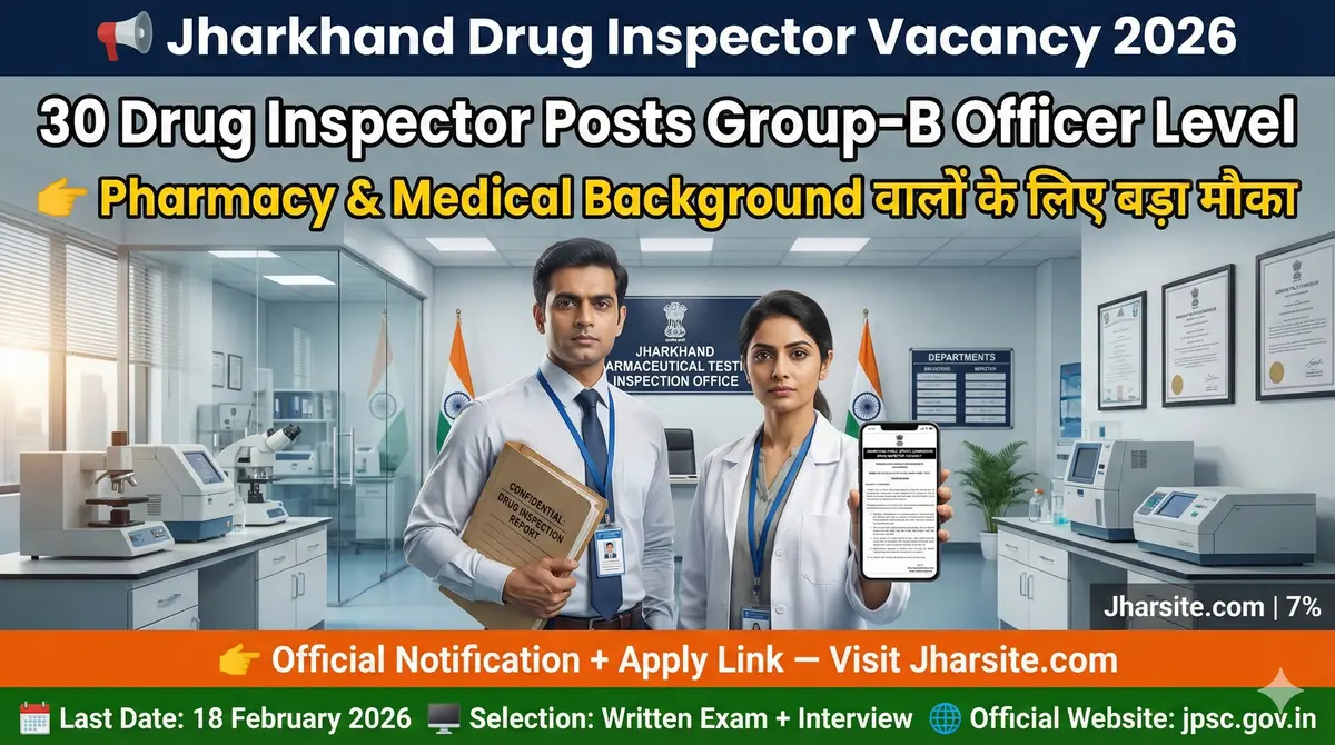 Jharkhand Drug Inspector Vacancy 2026