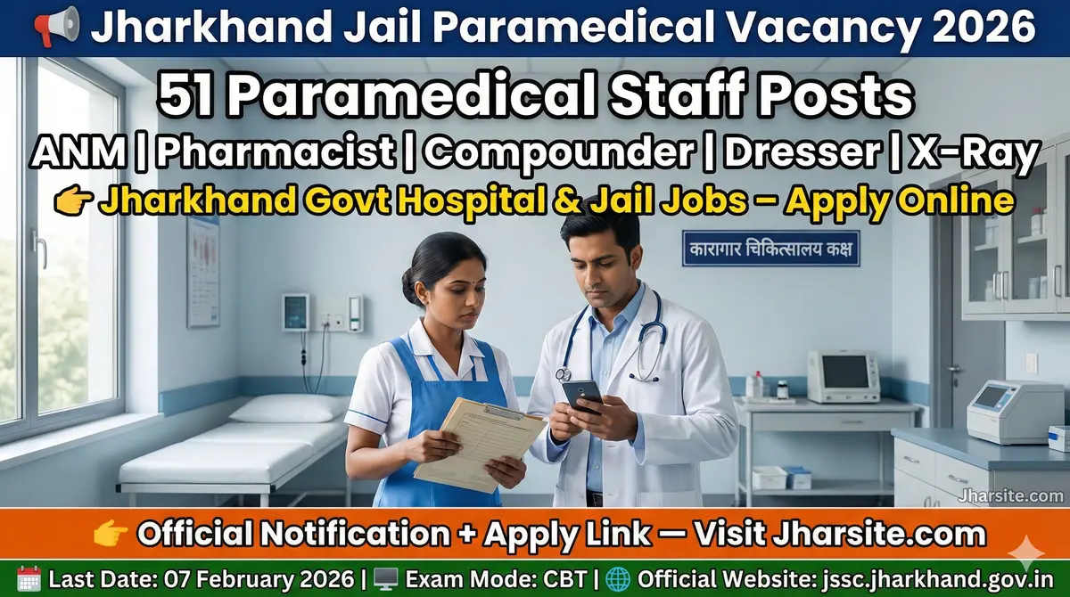 Jharkhand Jail Paramedical Vacancy 2026