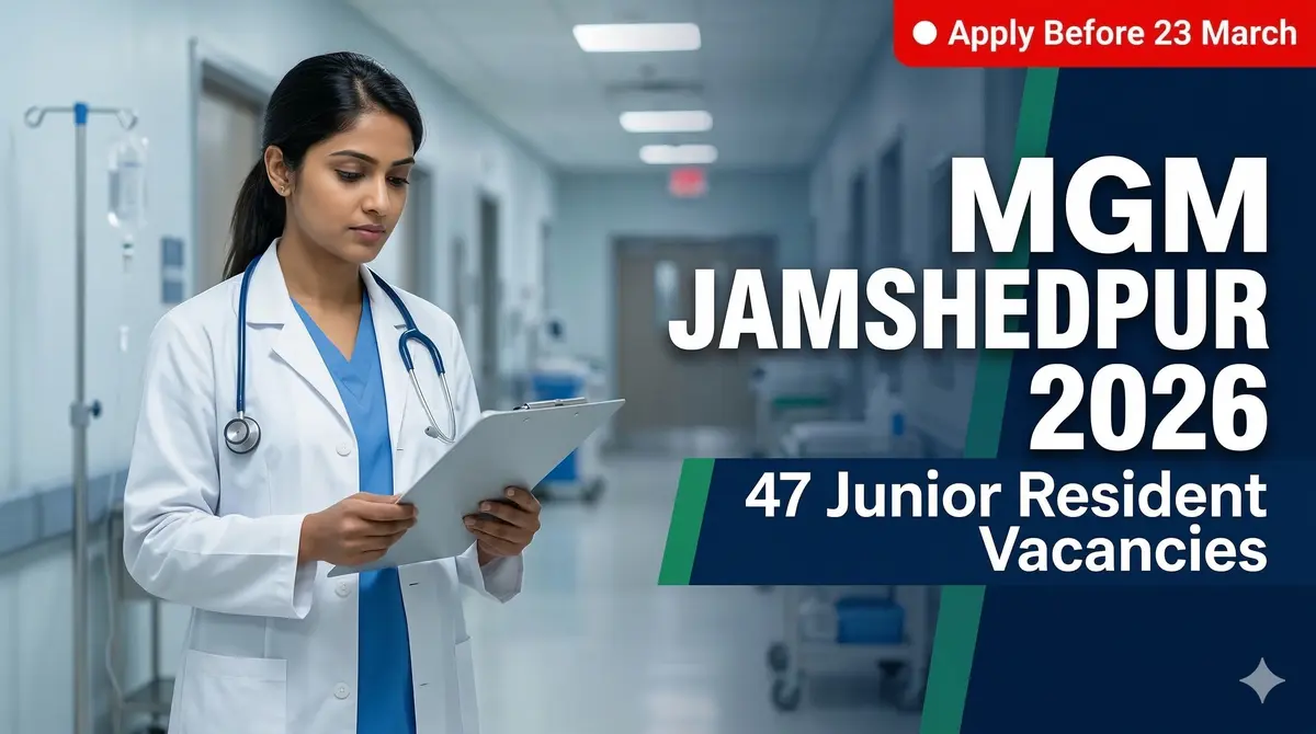 MGM Jamshedpur Junior Resident Recruitment 2026