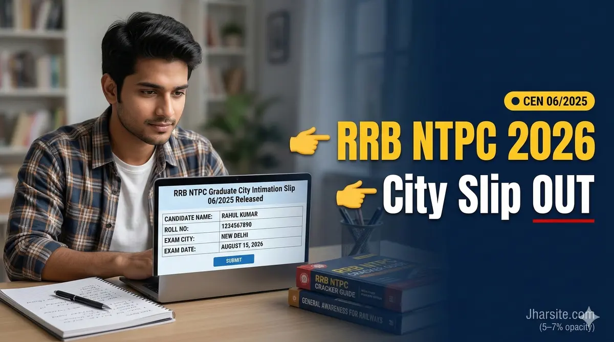 RRB NTPC Graduate City Intimation Slip 06/2025