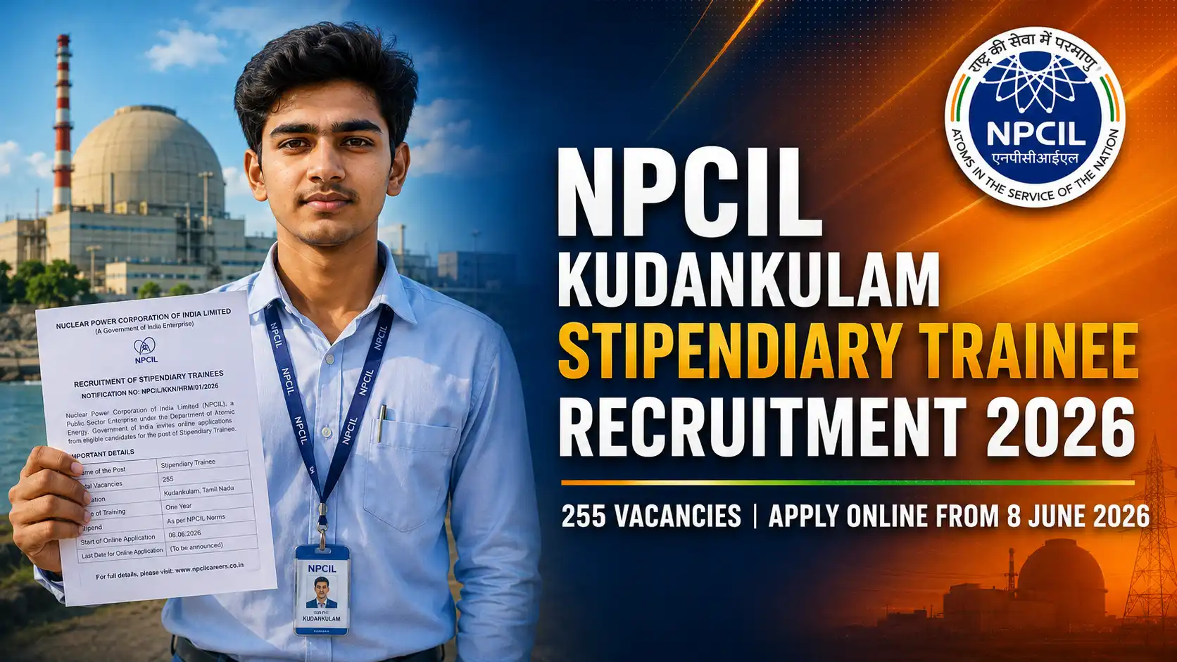 NPCIL Kudankulam Stipendiary Trainee Recruitment 2026
