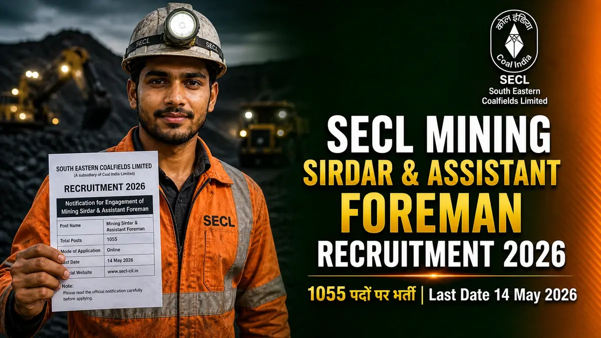 SECL Mining Sirdar & Assistant Foreman Recruitment 2026