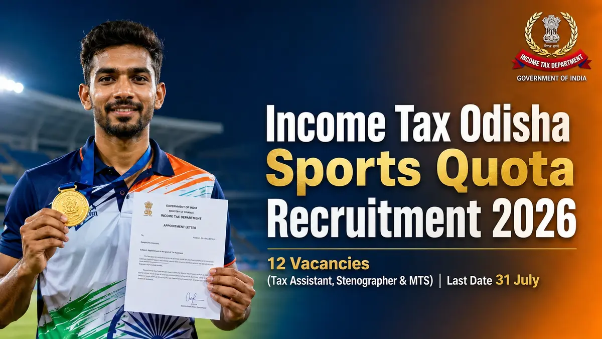 Income Tax Odisha Sports Quota Recruitment 2026