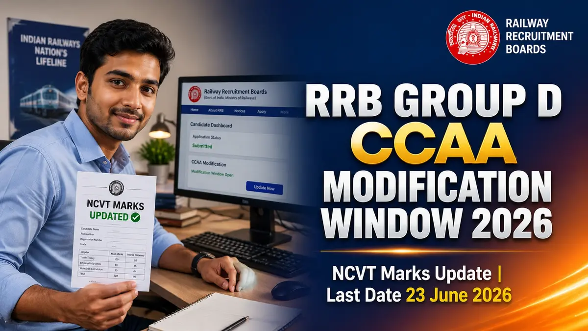 RRB Group D CCAA Modification Window 2026