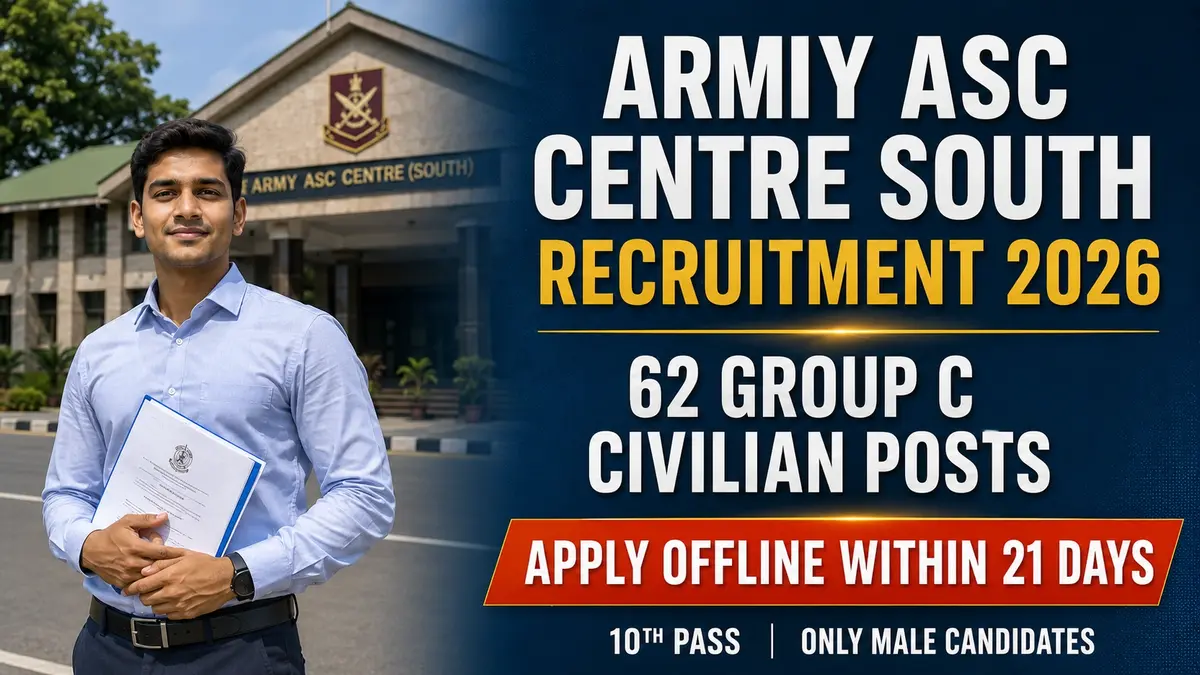 Army ASC Centre South Recruitment 2026