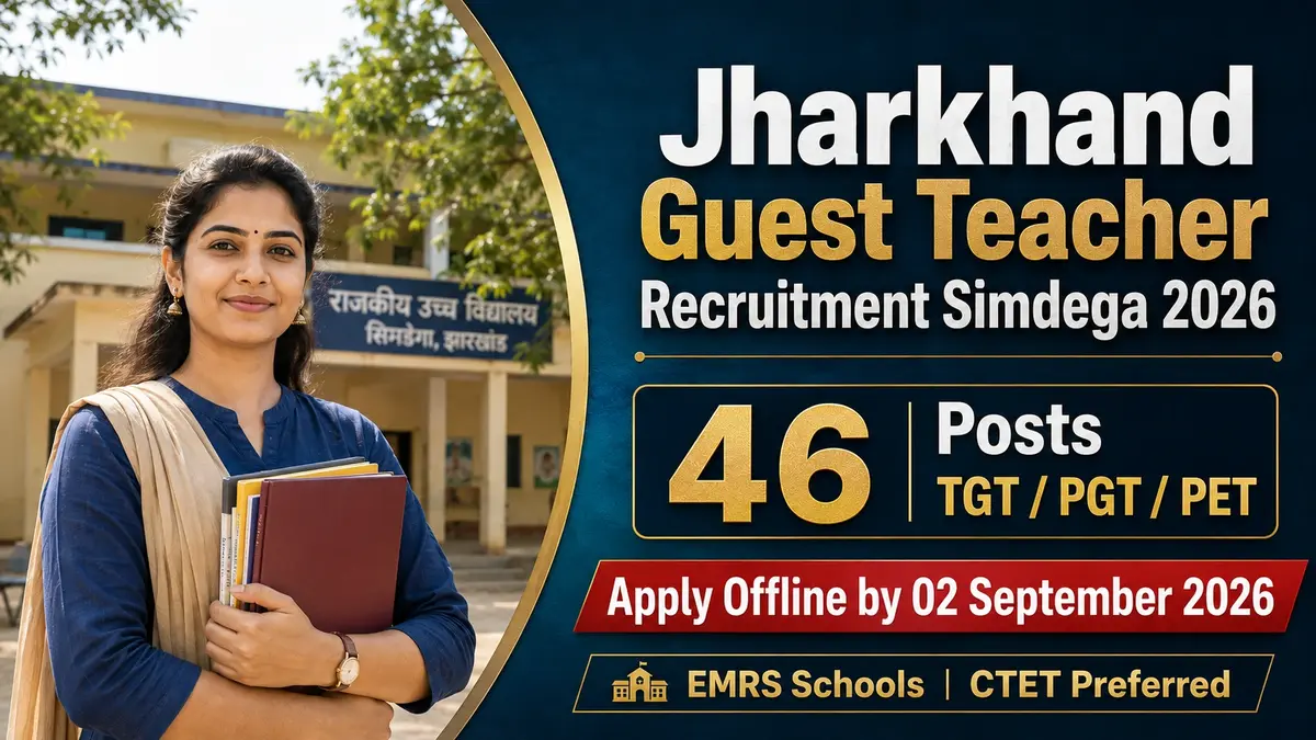 Jharkhand Guest Teacher Recruitment Simdega 2026