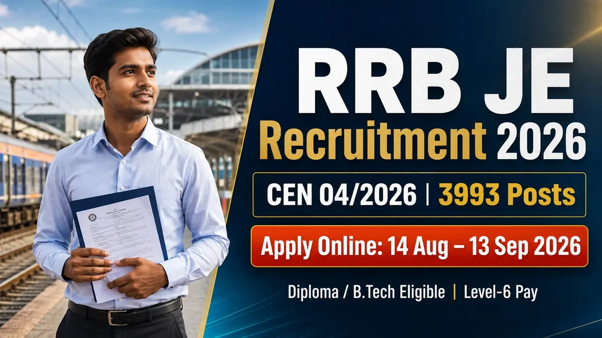 RRB JE Recruitment 2026