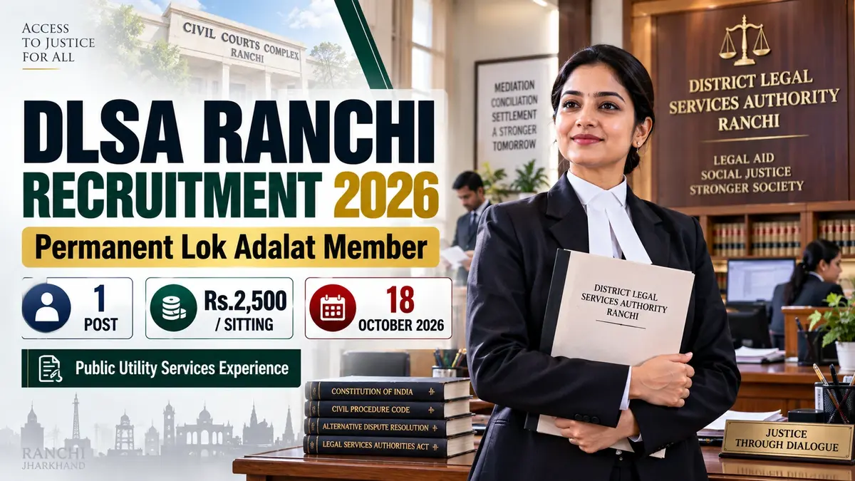DLSA Ranchi Recruitment 2026
