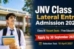 JNV Class 9 Lateral Entry Admission 2027