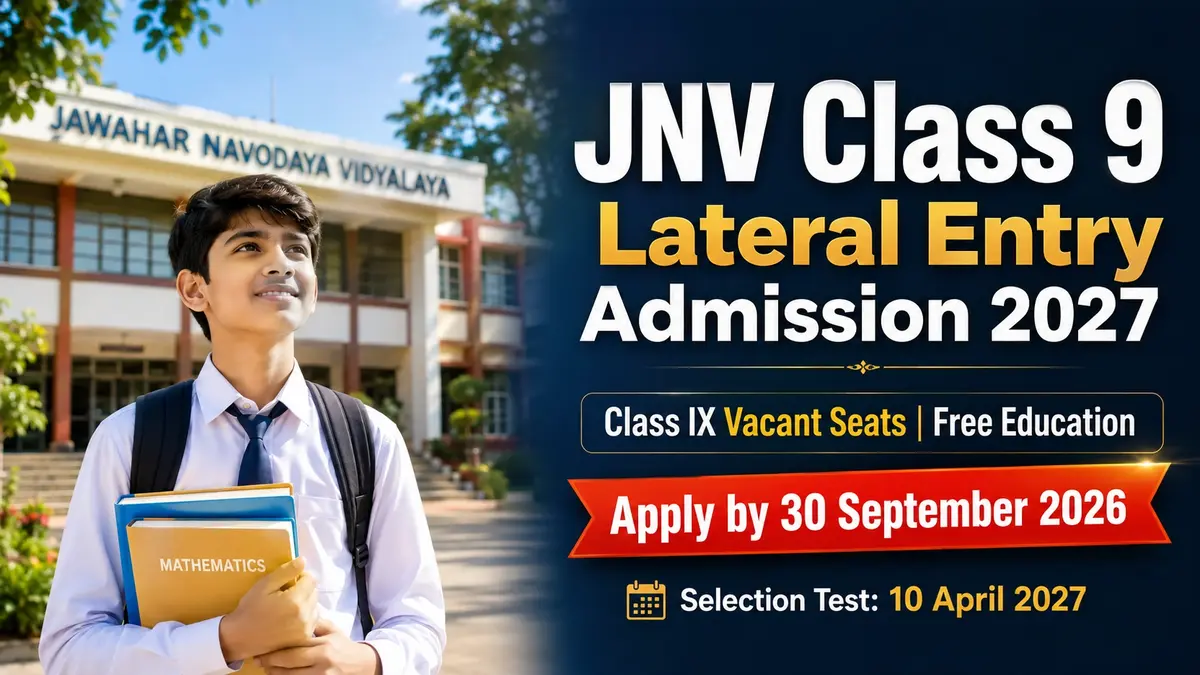 JNV Class 9 Lateral Entry Admission 2027