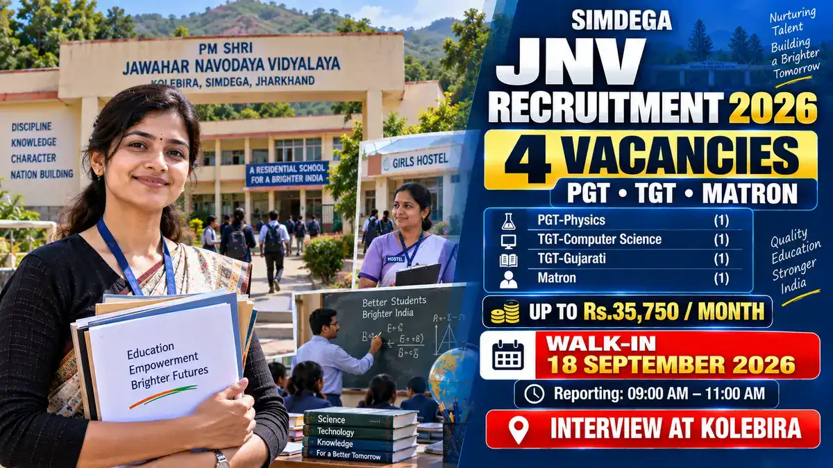 JNV Simdega Recruitment 2026