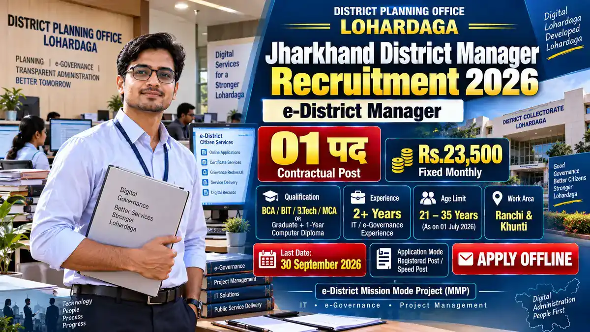 Jharkhand District Manager Recruitment Lohardaga 2026