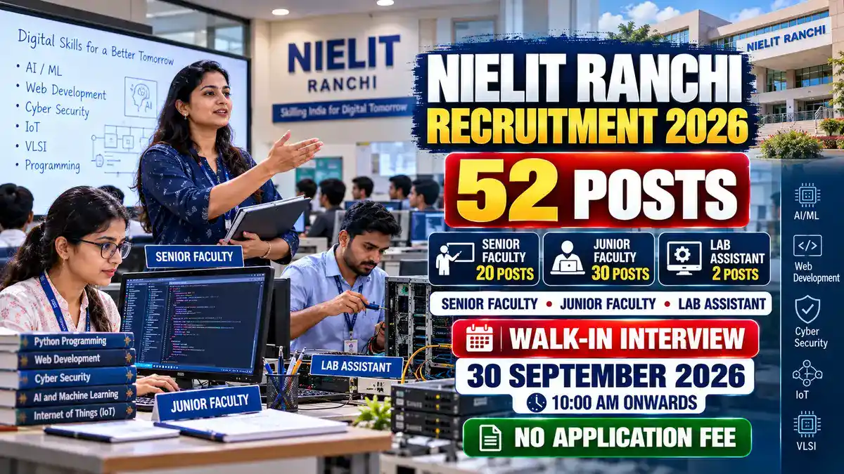 NIELIT Ranchi Recruitment 2026