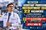 RIMS Ranchi Assistant Professor Recruitment 2026