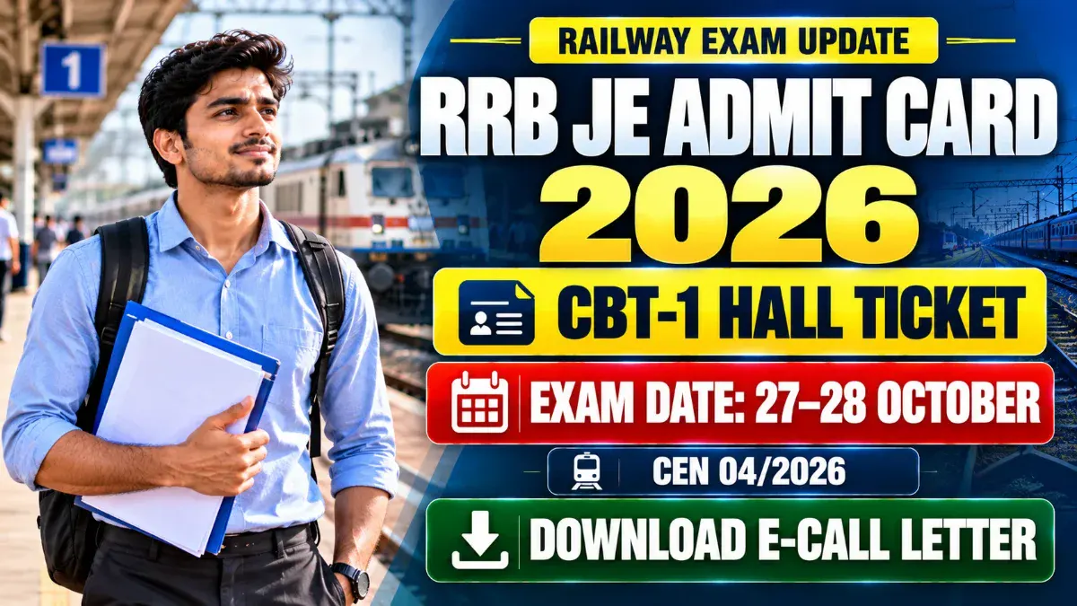 RRB JE Admit Card 2026