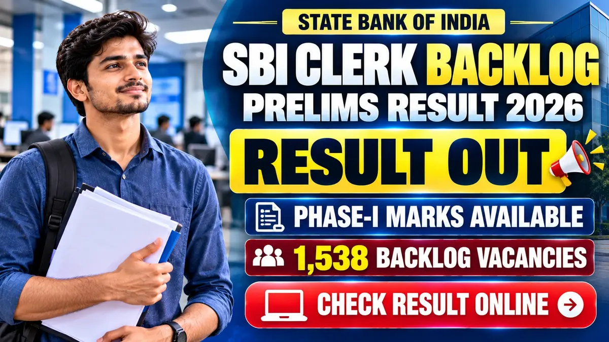 SBI Clerk Backlog Prelims Result 2026