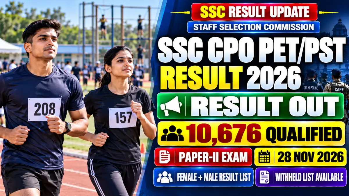 SSC CPO PET PST Result 2026